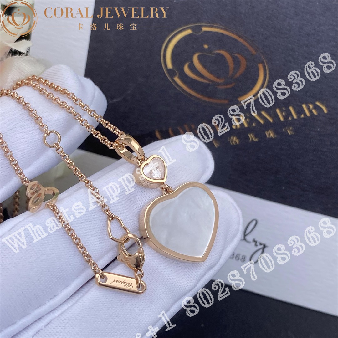 Chopard Happy Hearts Pendant Ethical Rose Gold Diamond Mother Of Pearl 79a075 5301 Coral (7)