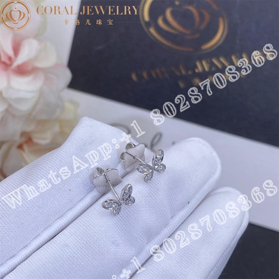 Graff Triple Butterfly Silhouette Diamond Earrings White Gold - Image 4