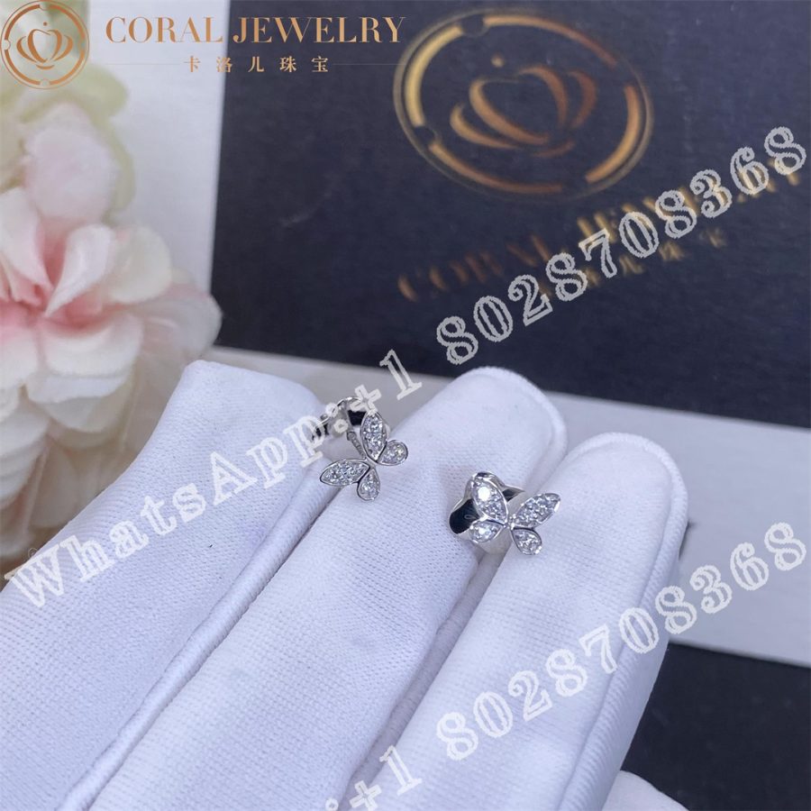 Graff Triple Butterfly Silhouette Diamond Earrings White Gold - Image 5
