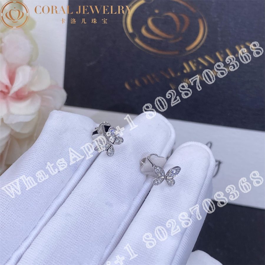 Graff Triple Butterfly Silhouette Diamond Earrings White Gold - Image 6