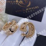 Van Cleef & Arpels Perlée clovers hoop earrings Rose gold, Diamond VCARO2MK00 - Image 4