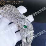 Bulgari Serpenti necklace in white gold set with two pear brilliant cut emeralds and diamond pavé necklace - Image 11