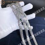 Bulgari Serpenti necklace in white gold set with two pear brilliant cut emeralds and diamond pavé necklace - Image 3