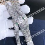 Bulgari Serpenti necklace in white gold set with two pear brilliant cut emeralds and diamond pavé necklace - Image 6