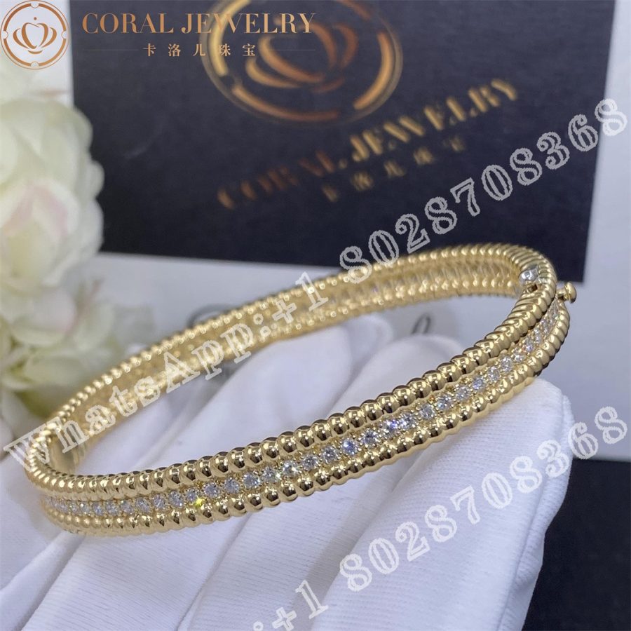 Van Cleef & Arpels Perlée diamonds bracelet, 1 row, Yellow gold, Diamond VCARP27C00 - Image 3