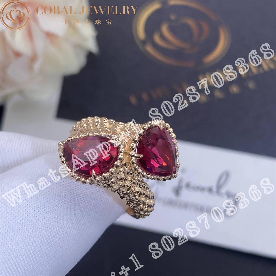 Boucheron Serpent Boheme Two Stone Ring S Motifs Rhodolite Jrg02824 Coral (4)