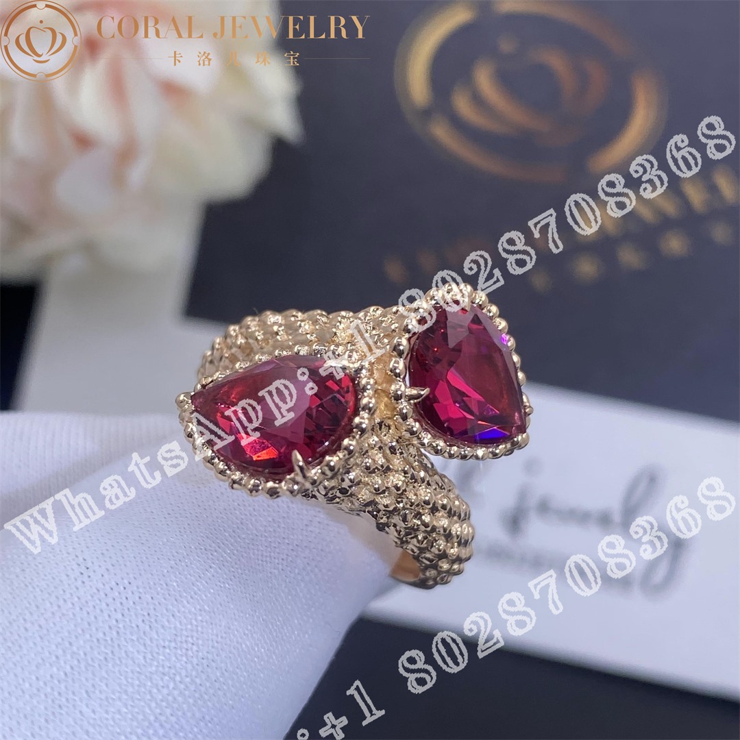 Boucheron Serpent Boheme Two Stone Ring S Motifs Rhodolite Jrg02824 Coral (7)