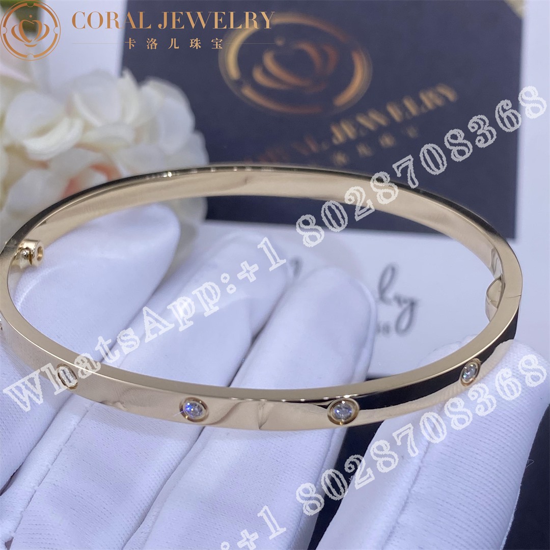 Cartier Love Bracelet Small Model 10 Diamonds Yellow Gold Ref B6047817 Coral (5)