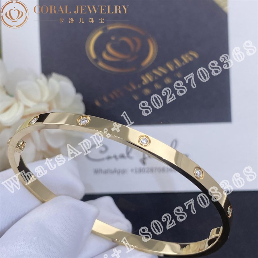 Cartier Love Bracelet, Small Model, 10 Diamonds Yellow Gold Ref. B6047817 - Image 5