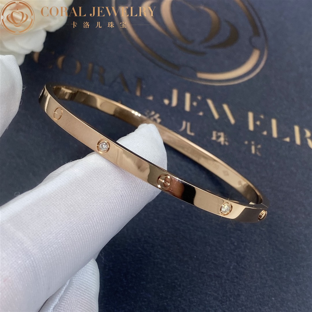 Cartier Love Bracelet, Small Model, 6 Diamonds Rose Gold Ref. B6047617