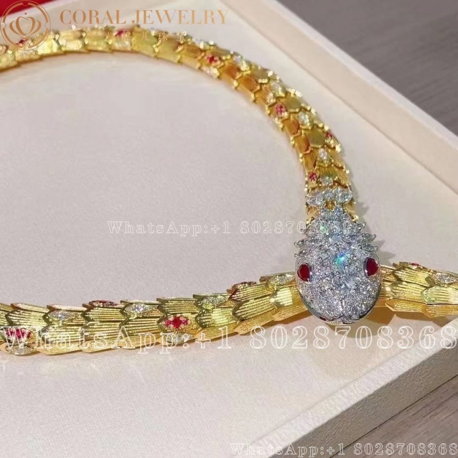 Bulgari Serpenti Necklace Diamond Ruby Gold - Image 3
