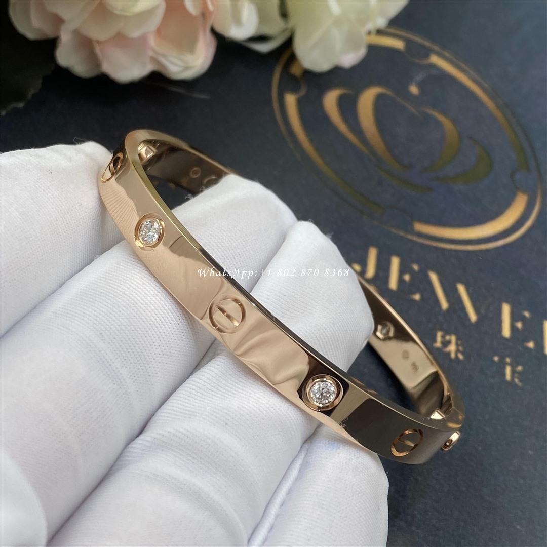 Cartier Love Bracelet, 4 Diamonds Rose Gold Ref. B6036017