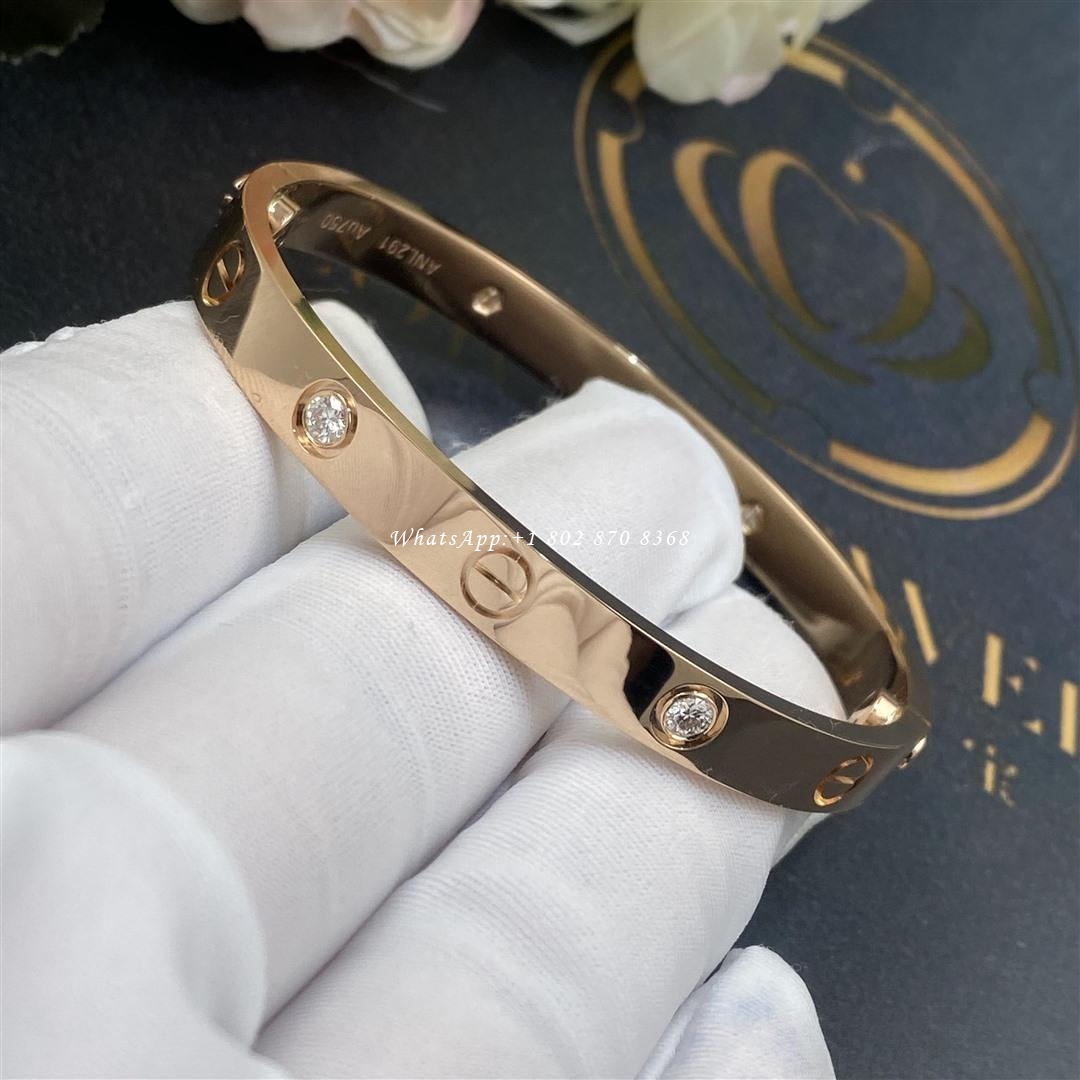 Cartier Love Bracelet, 4 Diamonds Rose Gold Ref. B6036017