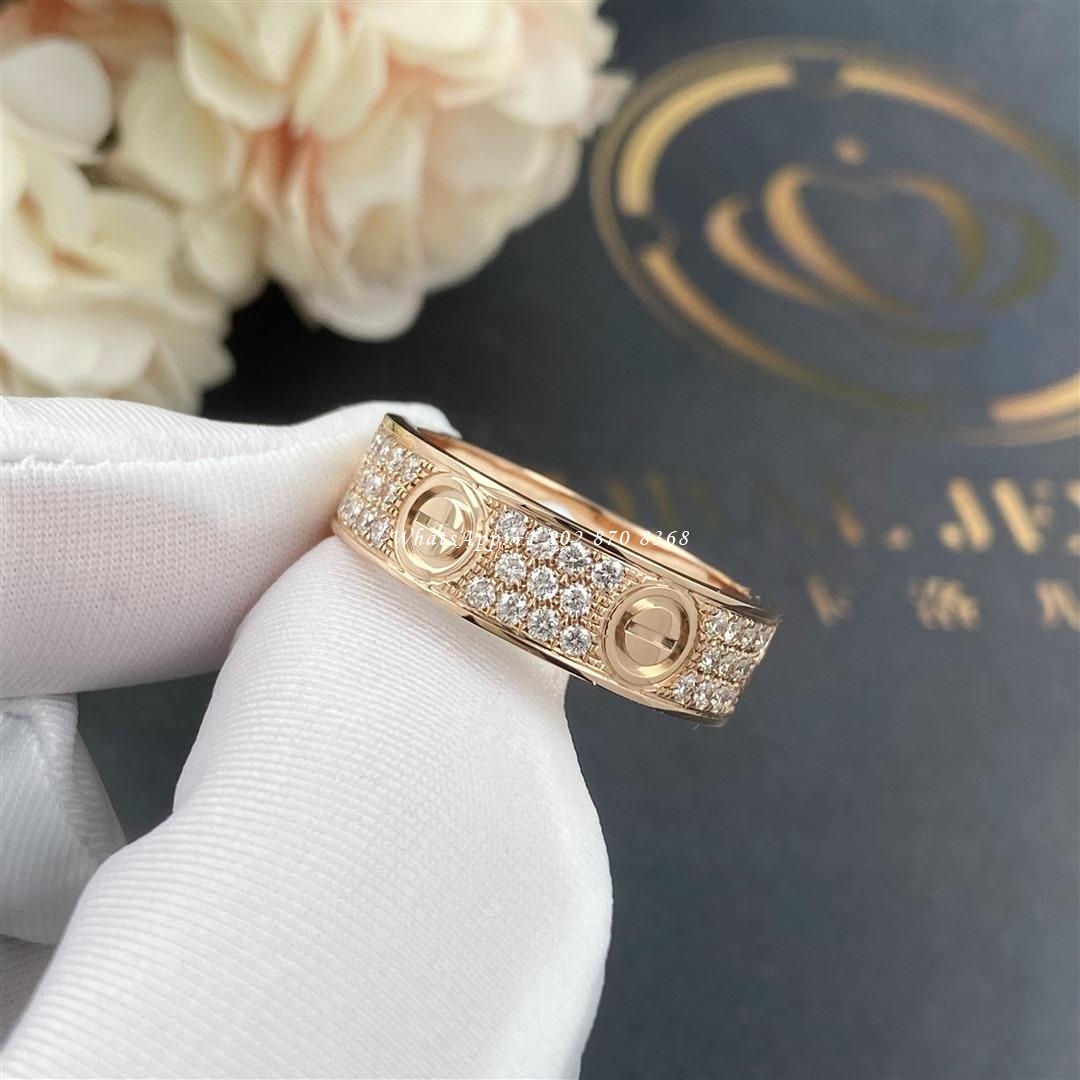 Cartier Love Ring, Diamond-paved Rose Gold Ref. B4087600