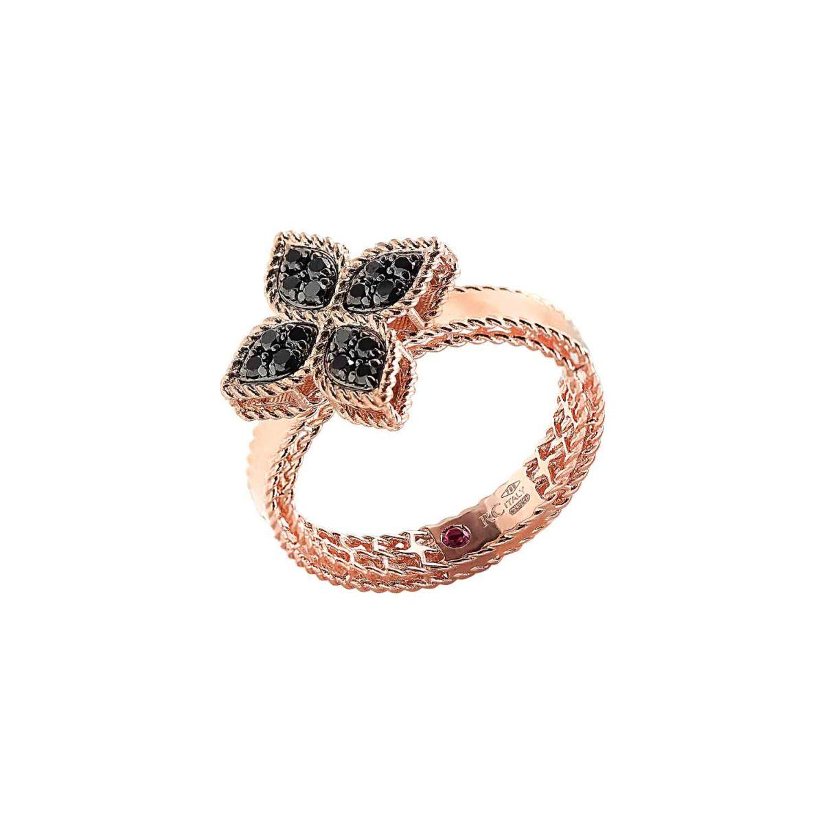 roberto-coin-princess-flower-rose-gold-ring-with-black-diamonds