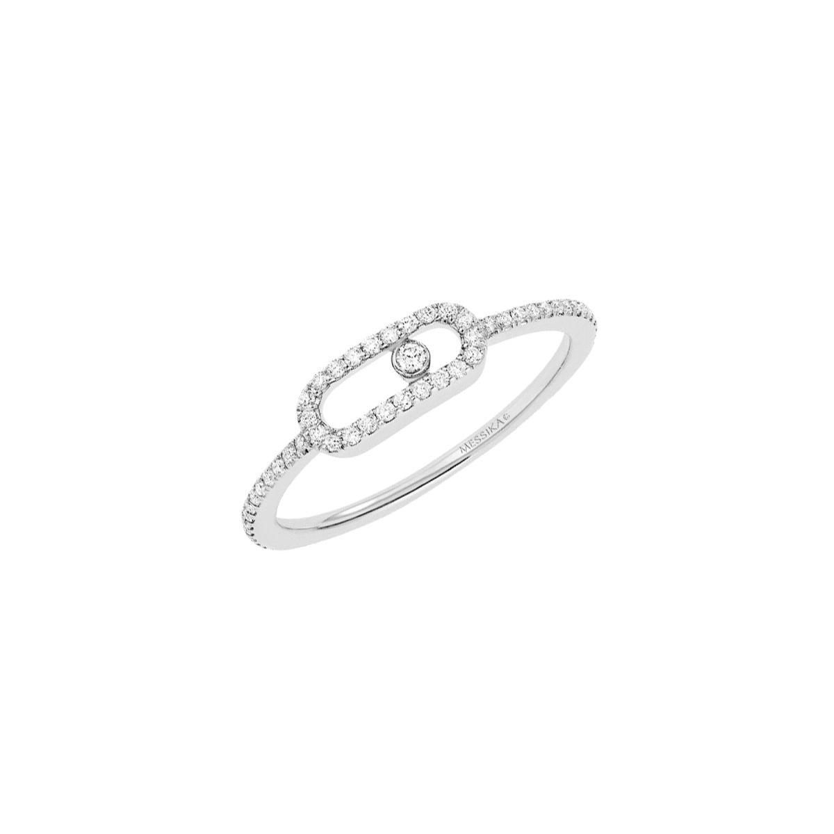 Messika Move Uno Pave White Gold Ring with Diamonds 05630-WG