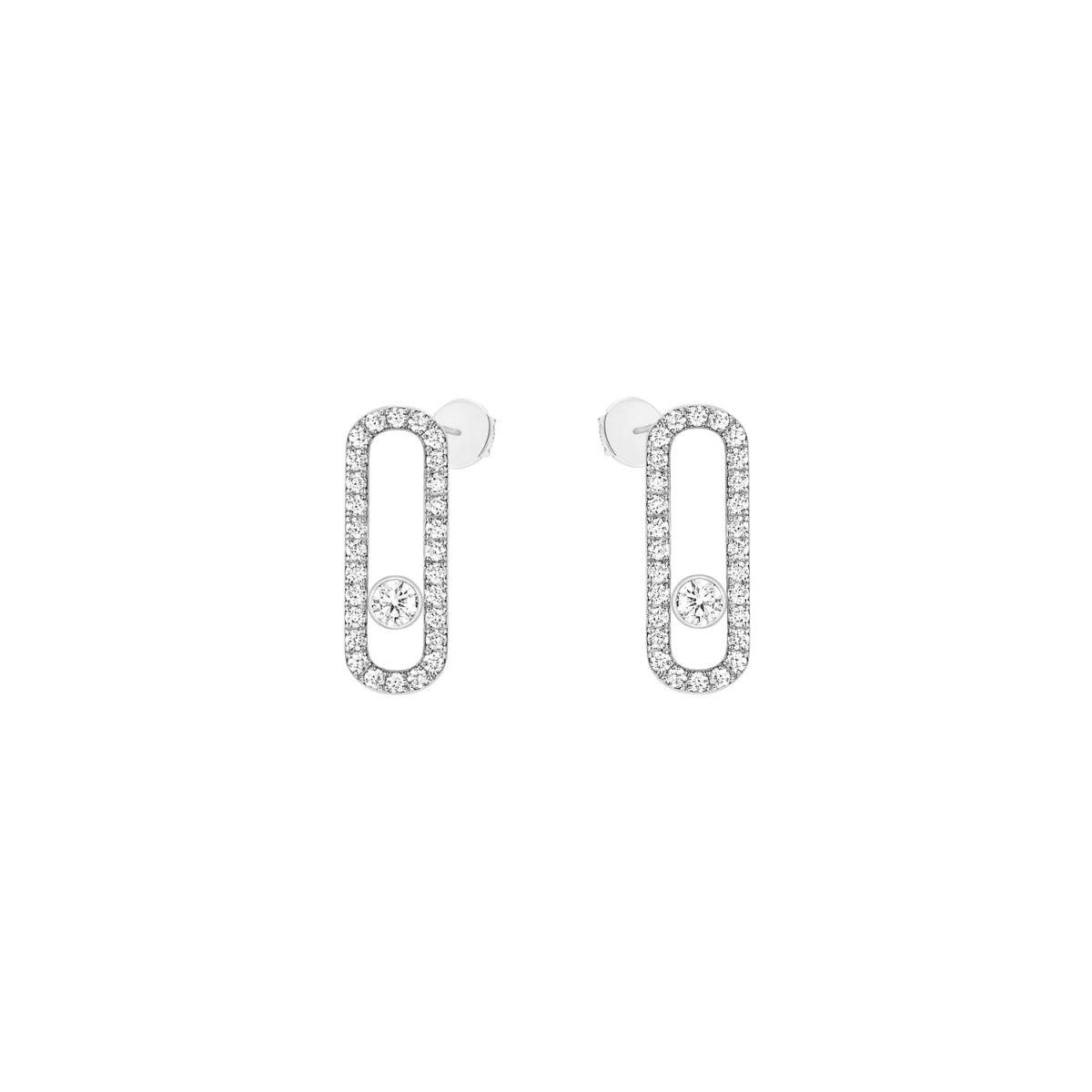 Messika Move Uno White Gold Earrings with Diamonds 12183-WG