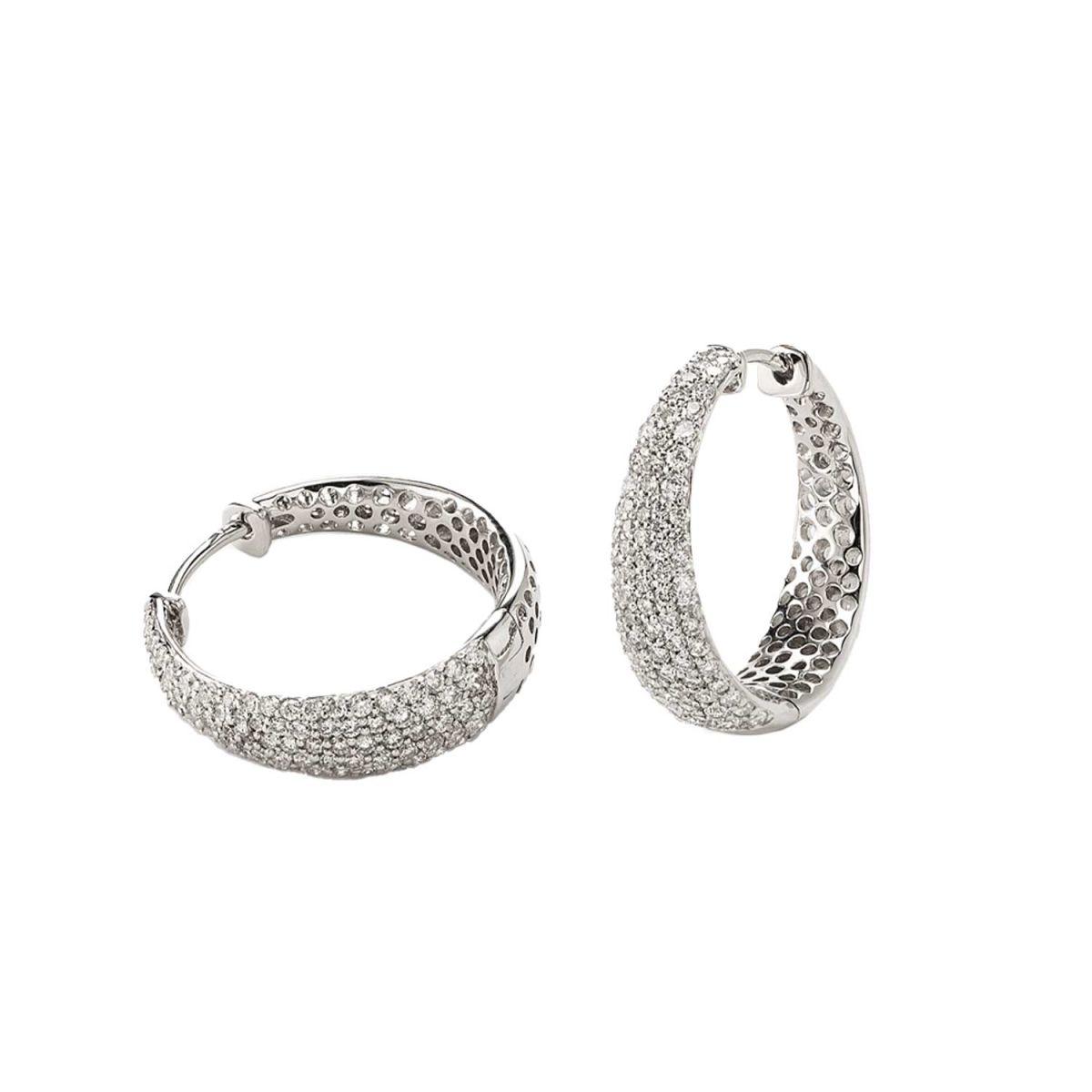 Roberto Coin Scalare White Gold Earrings With Diamonds