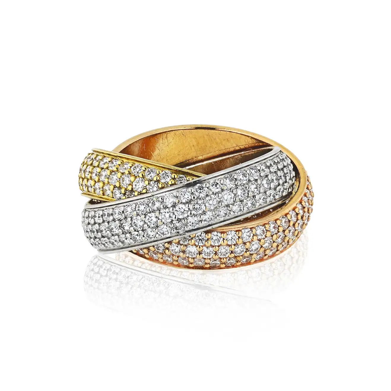 Cartier Trinity Large Model Diamond 4.64 Carat Ring