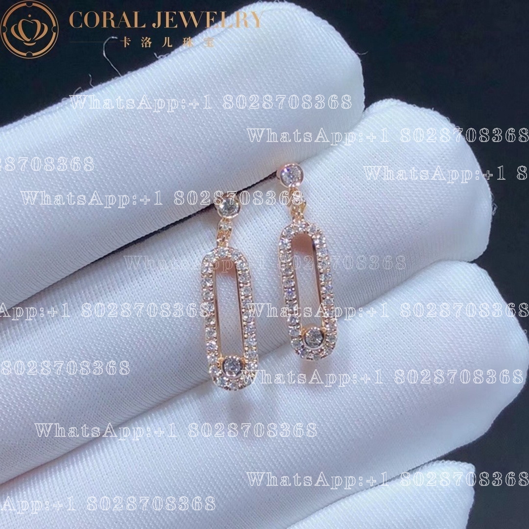 Messika Move Uno Stud Rose Gold Earrings With Diamonds Move Uno Stud 05631 Pg Coral (2)