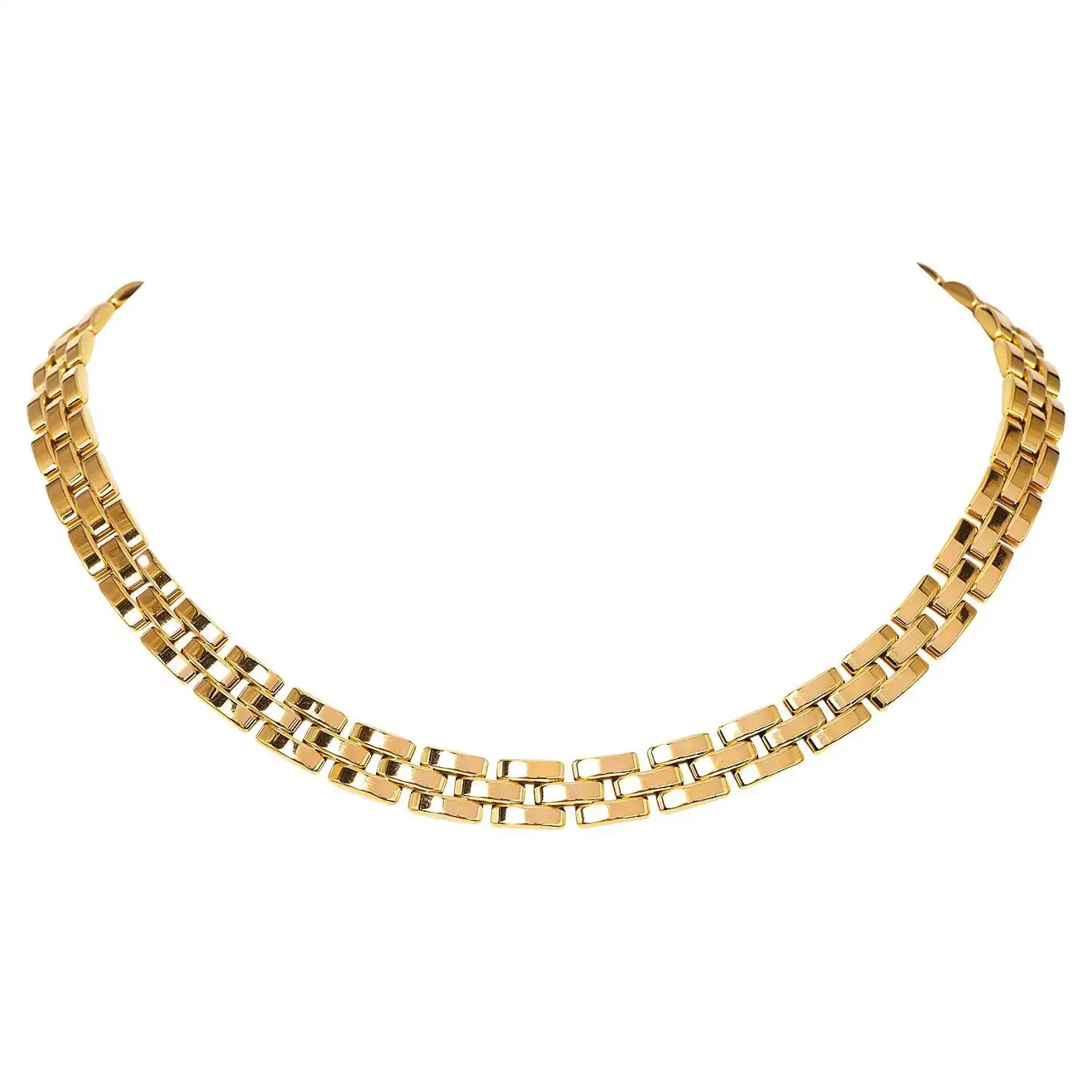 Cartier Maillon Panthere Yellow Gold 3 Row Link Necklace