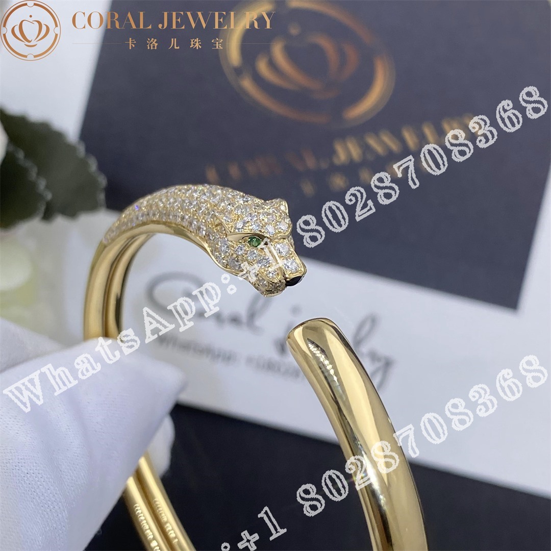 Cartier Panthere De Cartier Bracelet Yellow Gold Onyx Emeralds Diamonds Ref N6717817 Coral (5)