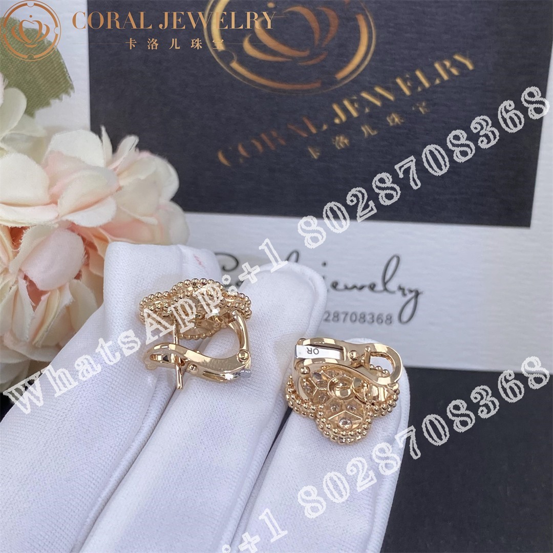 Van Cleef & Arpels Vintage Alhambra Earrings Rose Gold, Diamond  VCARP2R500 - Image 5