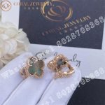 Van Cleef & Arpels Vintage Alhambra Earrings Rose Gold Grey Mother of Pearl - Image 3