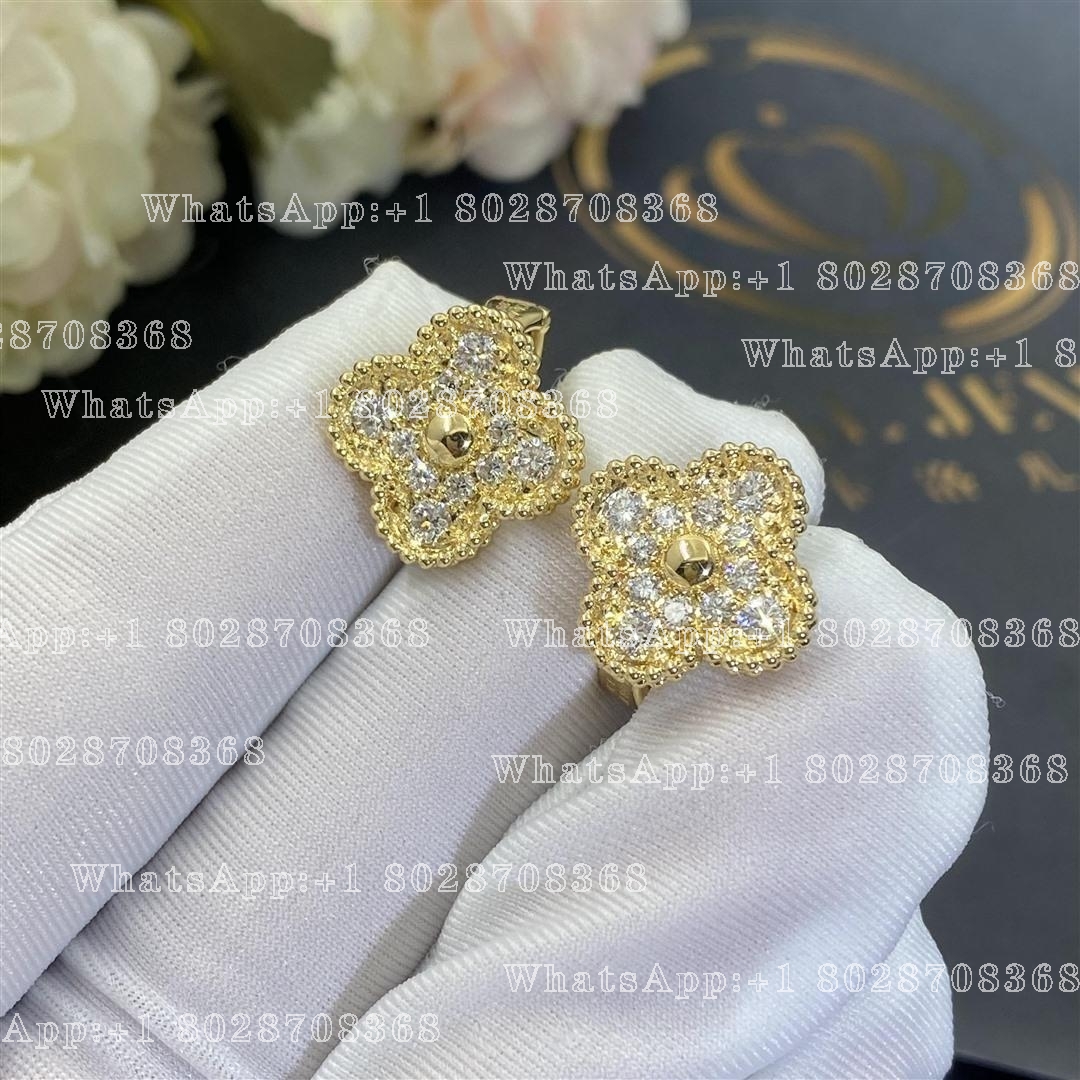 Van Cleef & Arpels Vintage Alhambra Earrings Yellow Gold, Diamond VCARA44700