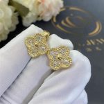 Van Cleef & Arpels Vintage Alhambra Earrings Yellow Gold, Diamond VCARA44700