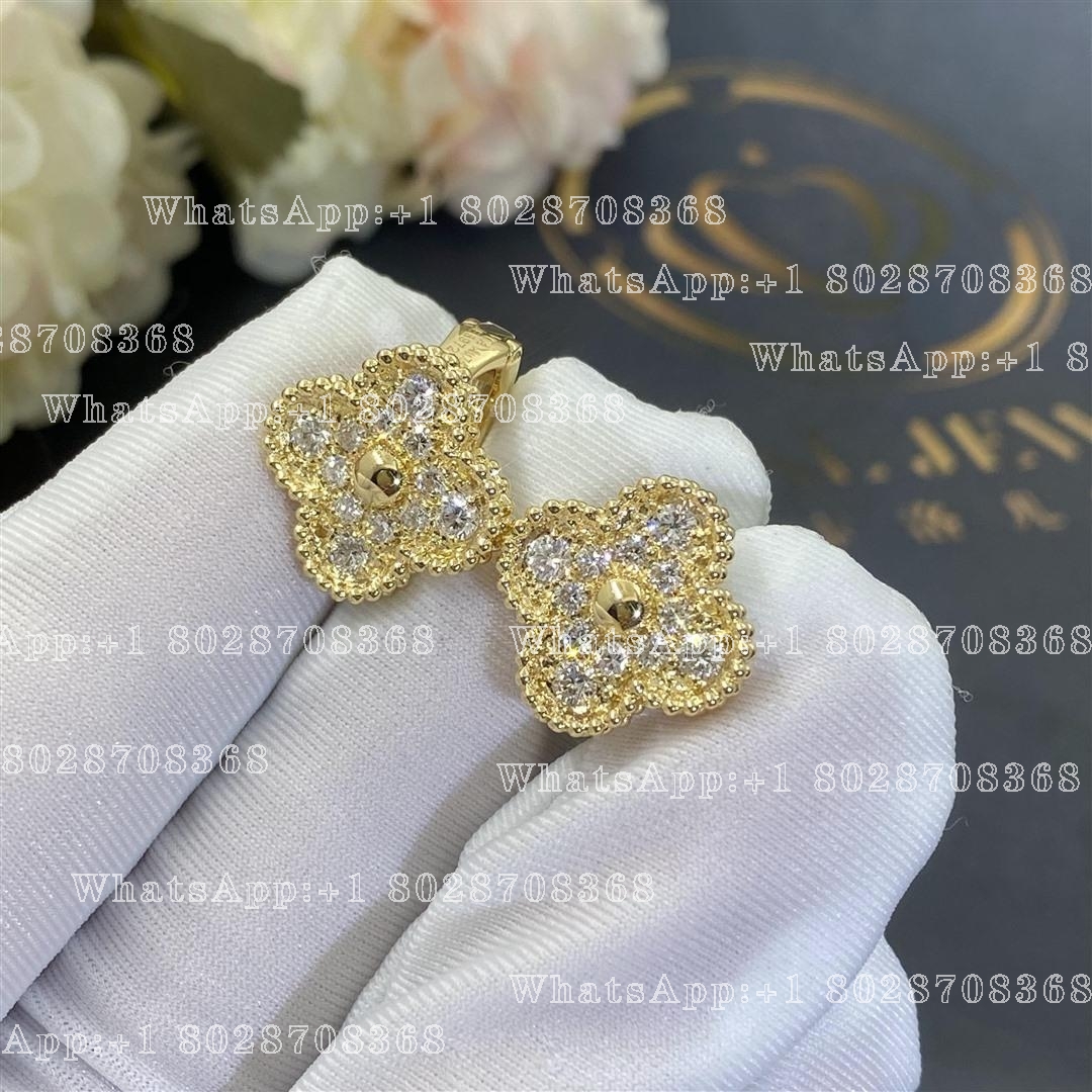 Van Cleef & Arpels Vintage Alhambra Earrings Yellow Gold, Diamond VCARA44700
