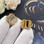 Van Cleef & Arpels Vintage Alhambra Earrings Yellow Gold, Tiger Eye VCARD40500