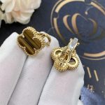 Van Cleef & Arpels Vintage Alhambra Earrings Yellow Gold, Tiger Eye VCARD40500