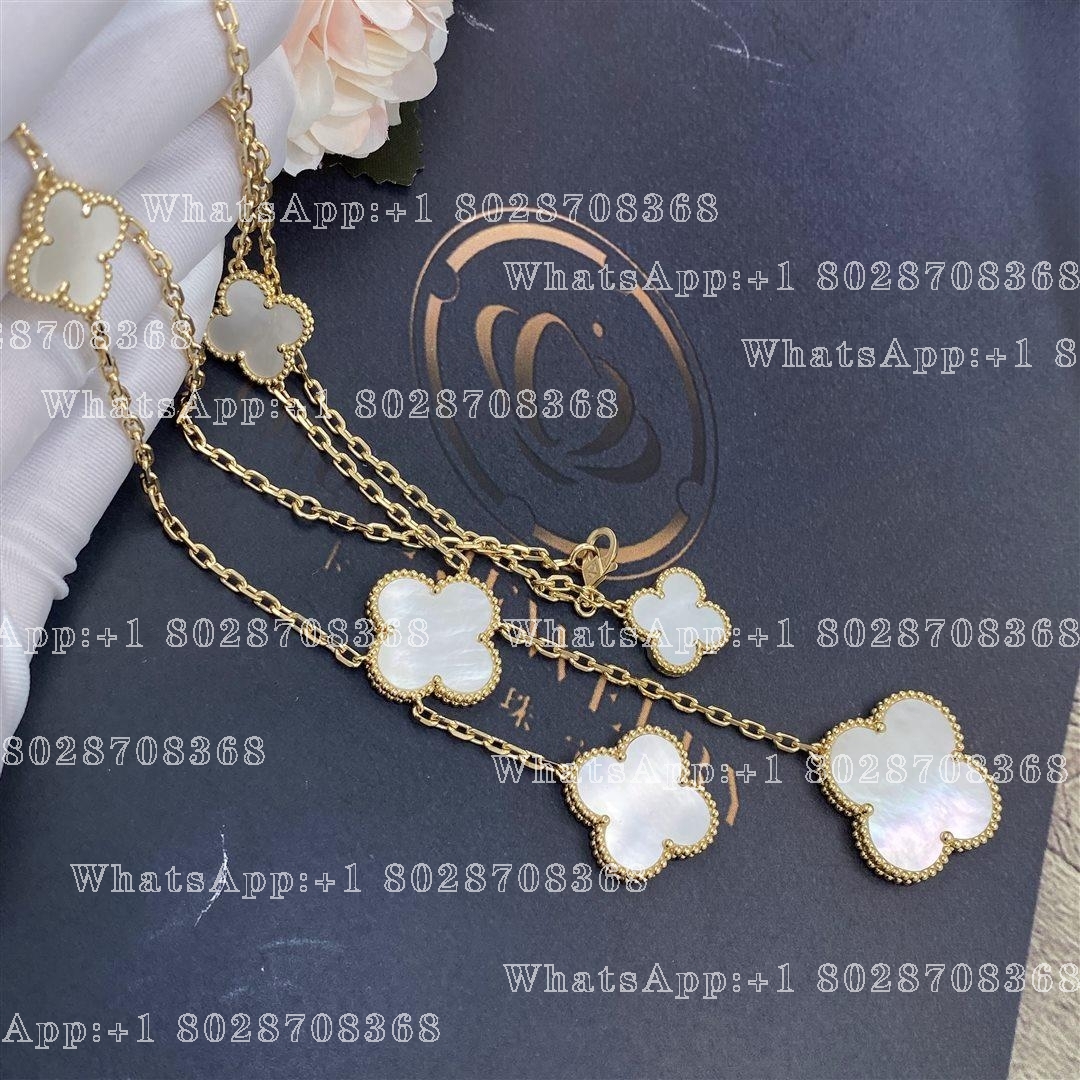 Van Cleef & Arpels Magic Alhambra Necklace, 6 Motifs Yellow gold, Mother-of-pearl VCARD79100