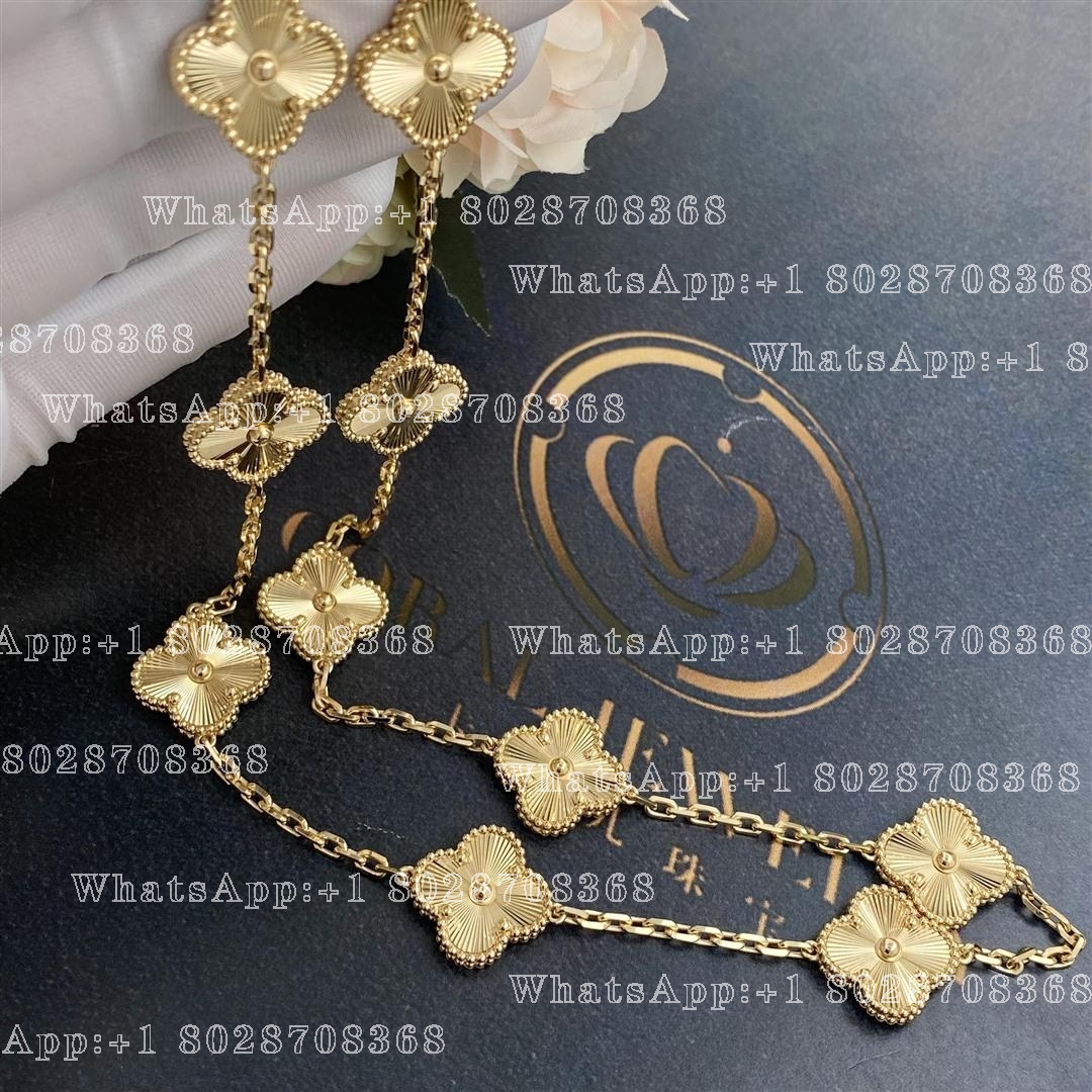 Van Cleef & Arpels Vintage Alhambra Necklace, 10 Motifs Yellow Gold VCARP3JJ00