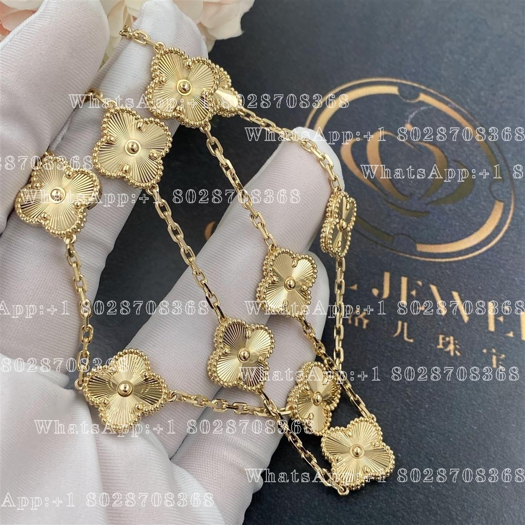 Van Cleef & Arpels Vintage Alhambra Necklace, 10 Motifs Yellow Gold VCARP3JJ00