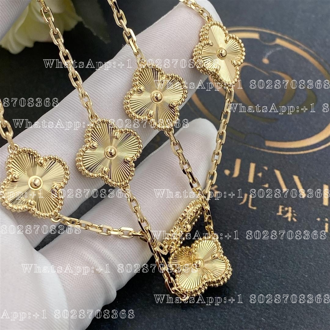Van Cleef & Arpels Vintage Alhambra Necklace, 10 Motifs Yellow Gold VCARP3JJ00