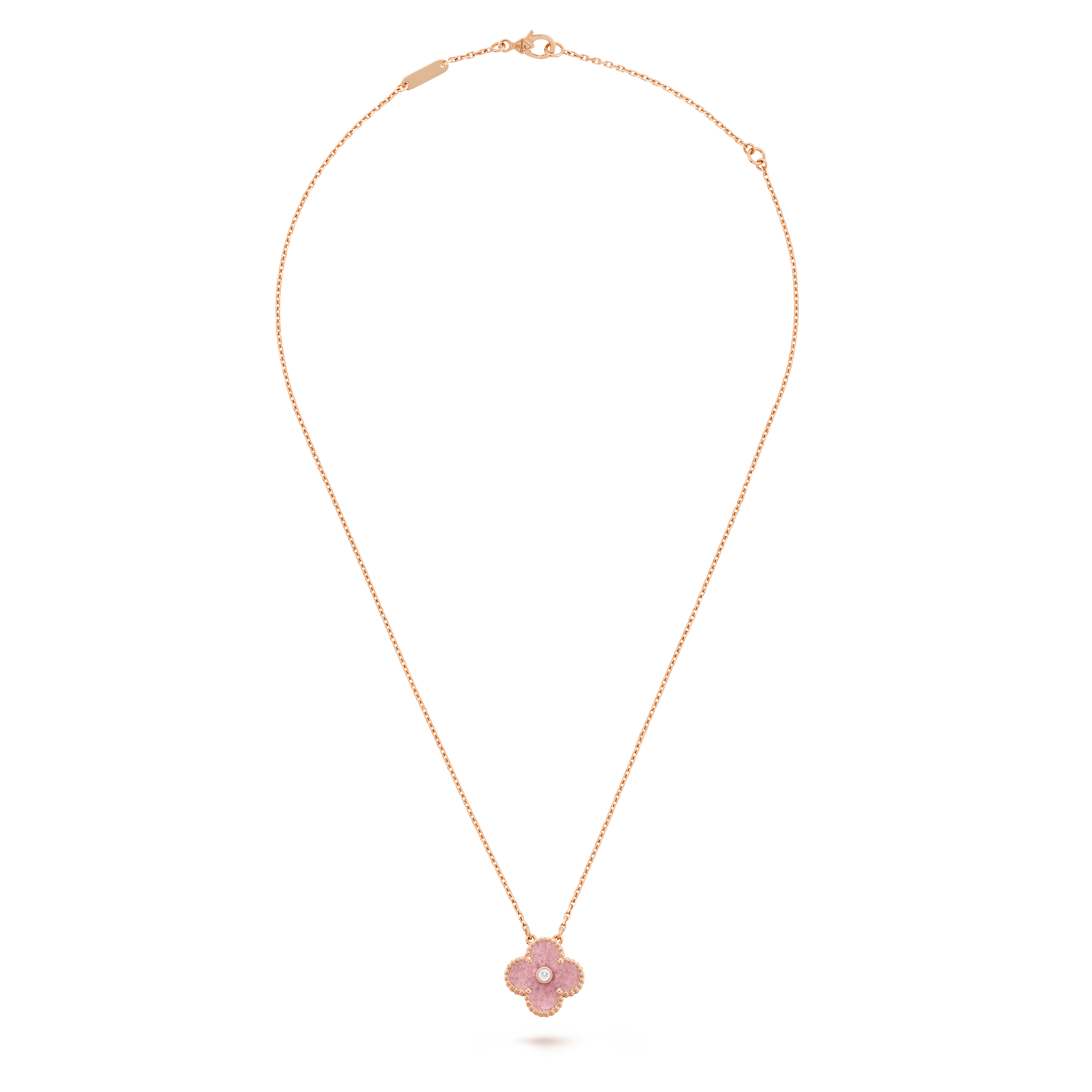 Van Cleef & Arpels Vintage Alhambra pendant Rose gold, Diamond, Rhodonite VCARP7TD00