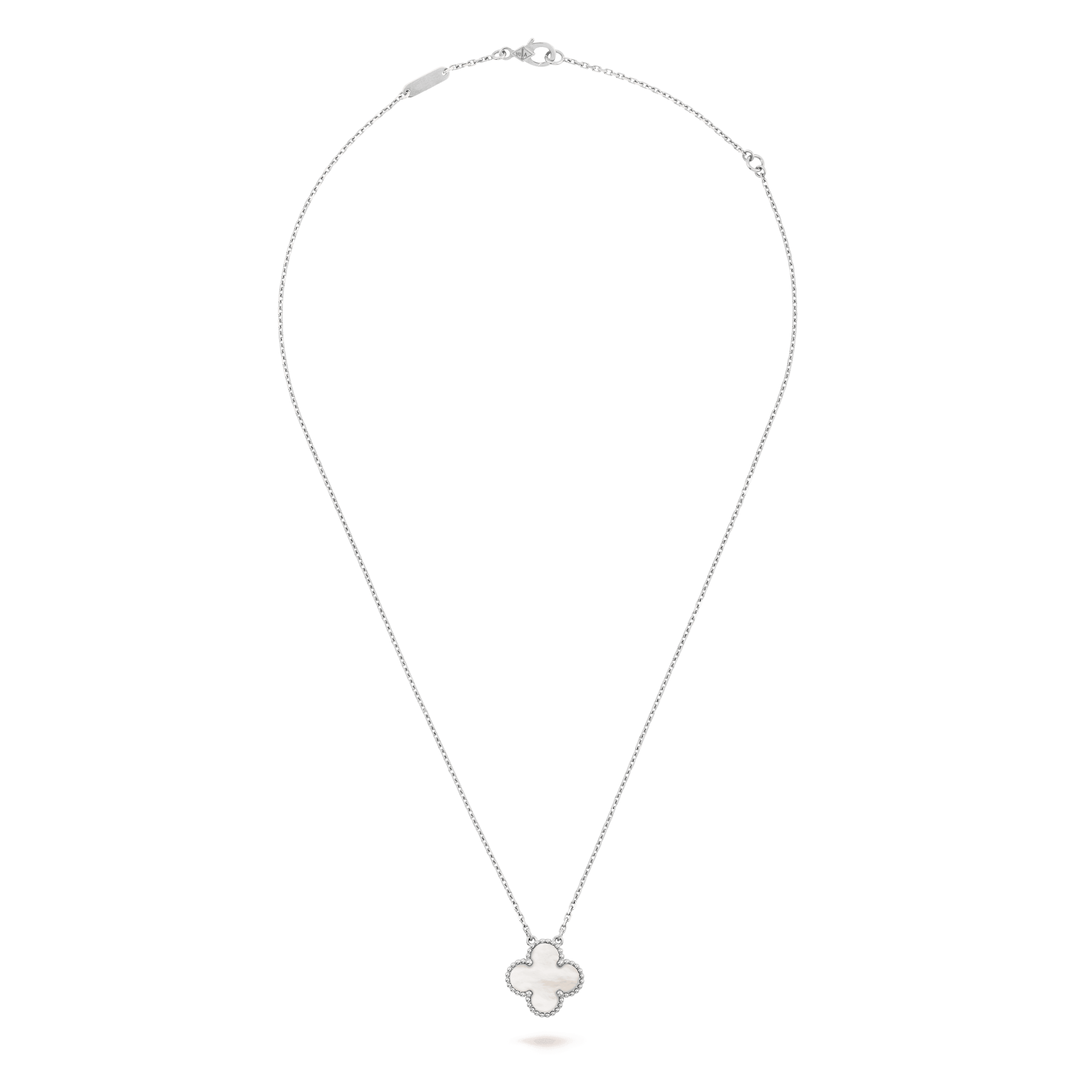 Van Cleef & Arpels Vintage Alhambra pendant White gold, Mother-of-pearl VCARF48700