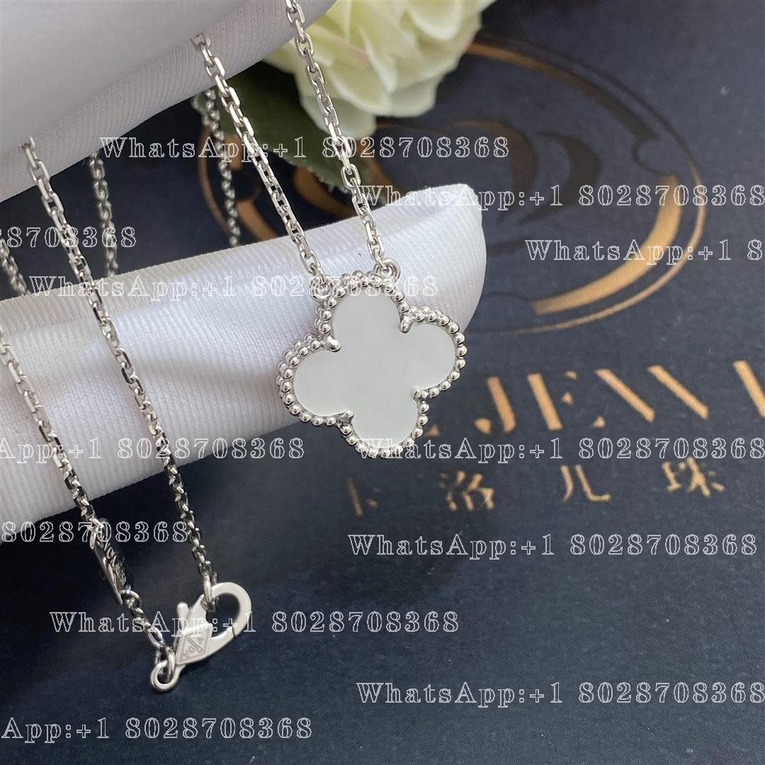 Van Cleef & Arpels Vintage Alhambra pendant White gold, Mother-of-pearl VCARF48700