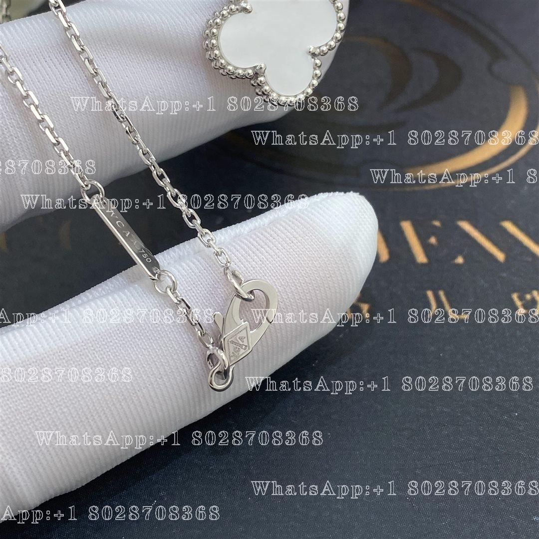 Van Cleef & Arpels Vintage Alhambra pendant White gold, Mother-of-pearl VCARF48700