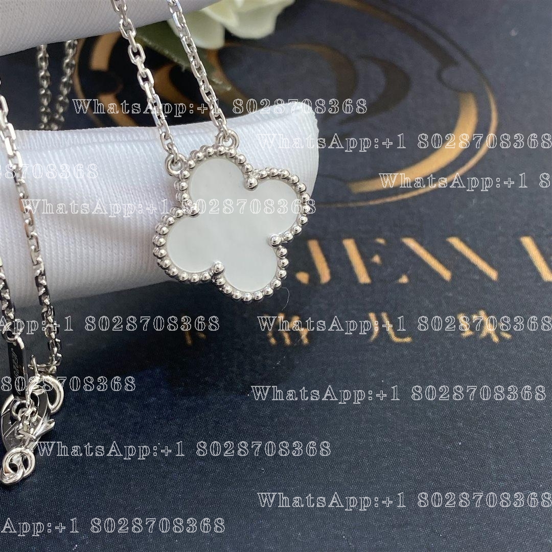 Van Cleef & Arpels Vintage Alhambra pendant White gold, Mother-of-pearl VCARF48700