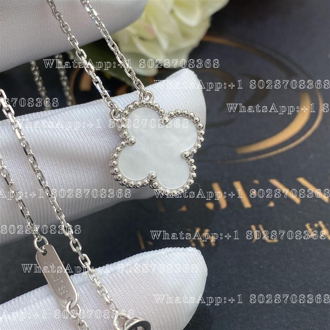 Van Cleef & Arpels Vintage Alhambra pendant White gold, Mother-of-pearl VCARF48700