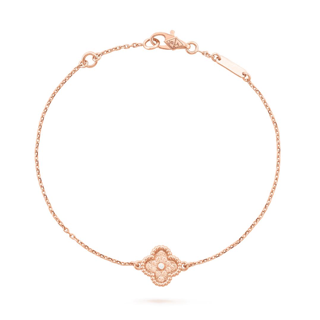 Van Cleef & Arpels Sweet Alhambra bracelet Rose gold Customized Edition