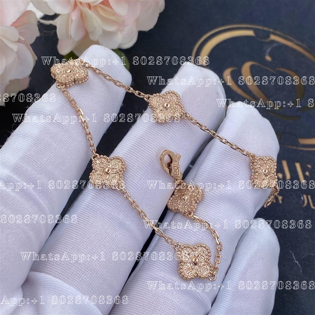 Van Cleef & Arpels Sweet Alhambra bracelet, 6 motifs Rose gold VCARO8DD00