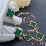 Van Cleef & Arpels Vintage Alhambra Chalcedony Yellow Gold Bracelet