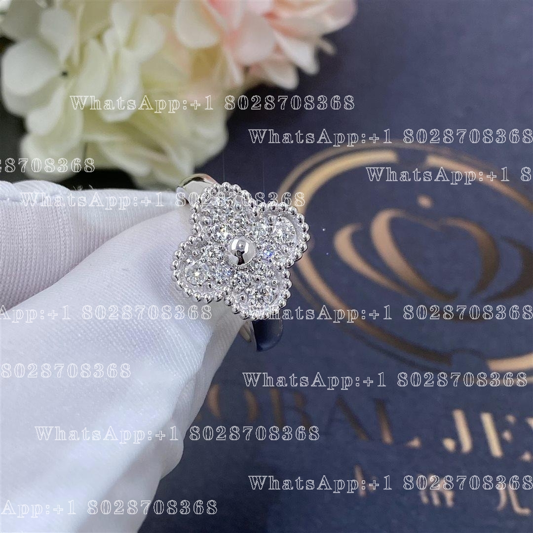 Van Cleef Arpels Vintage Alhambra ring White gold, Diamond VCARO26N00