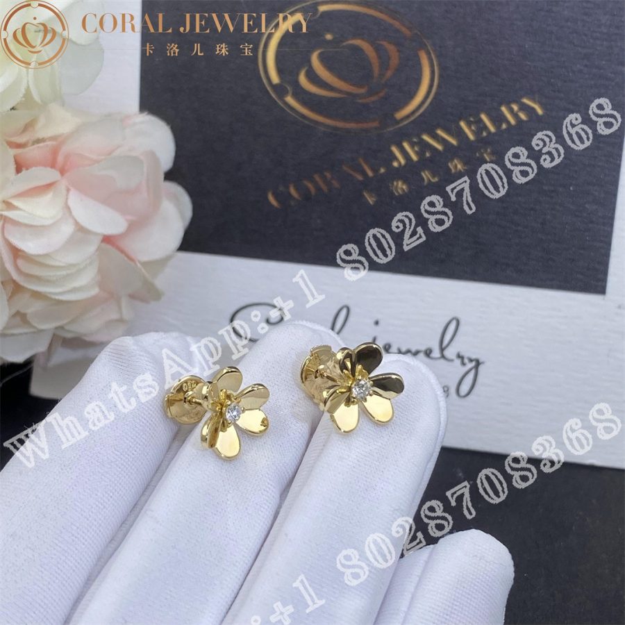Van Cleef & Arpels Frivole earrings, mini model Yellow gold, Diamond VCARP0J300 - Image 3
