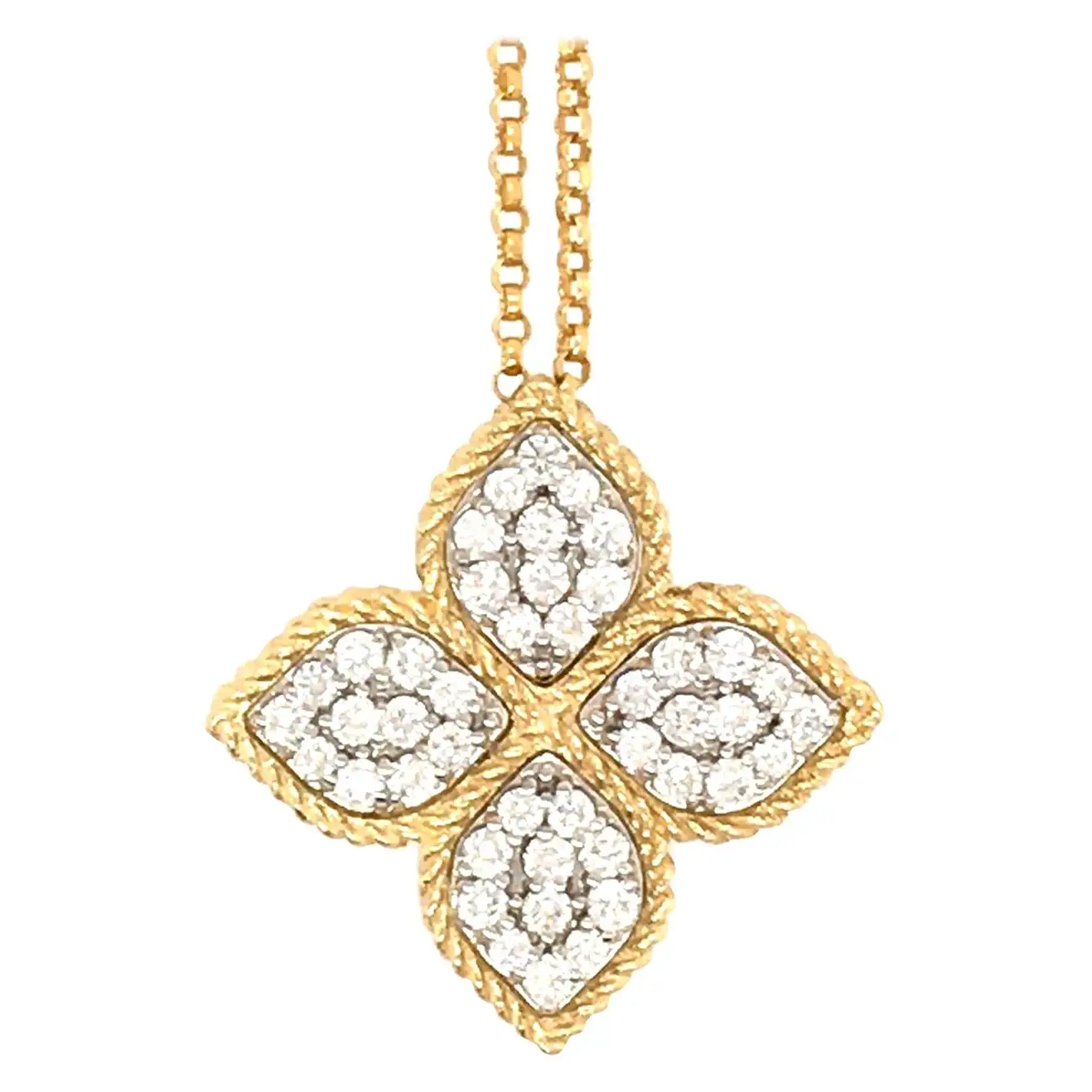 Roberto Coin Princess Flower Gold and Diamond Necklace