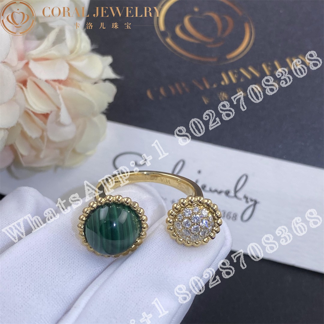 Van Cleef Arpels Perlee Couleurs Between The Finger Ring Yellow Gold Diamond Malachite Vcaro9su00 Coral (1)